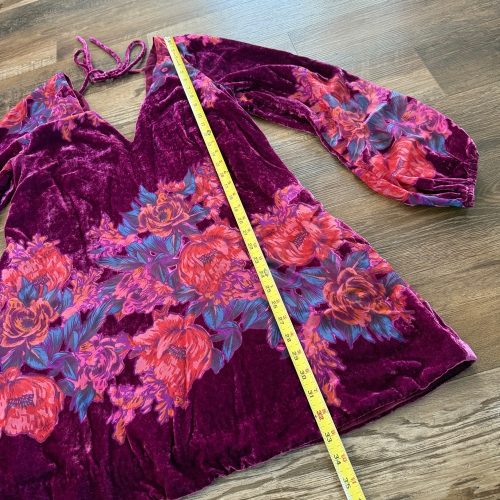 Free People purple velvet Misha mini dress M - Picture 4 of 8